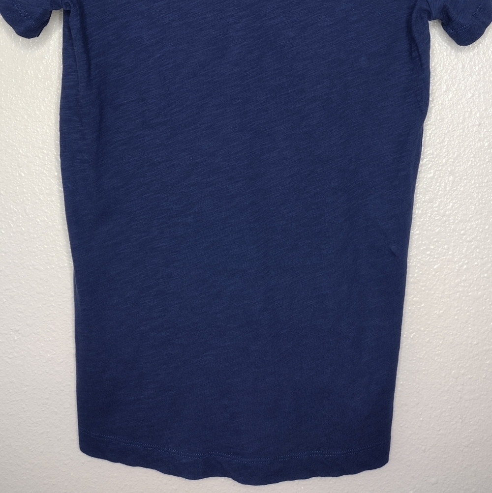Madewell Women's Cotton Blue Short Sleeve V-Neck T-Shirt Basic Top - Picture 7 of 13